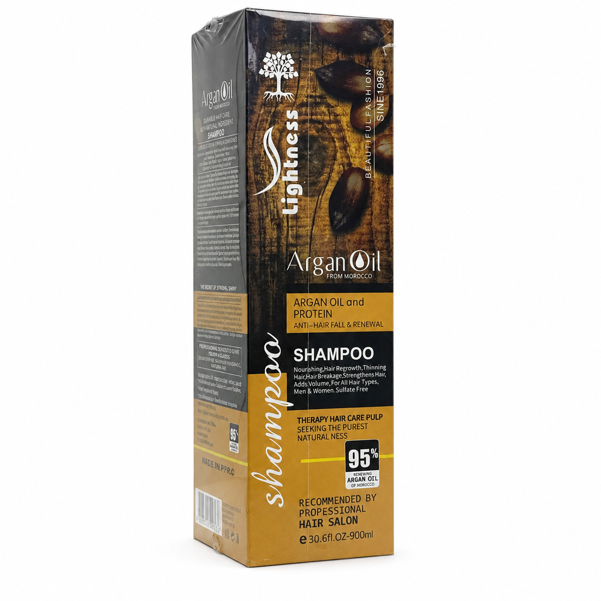 Lightness Argan Oil and Protein Anti Hair Fall and Renewal Shampoo 900ml - شامبو لايتنس بزيت الأرغان والبروتين المضاد لتساقط الشعر والمجدد ٩٠٠ مل