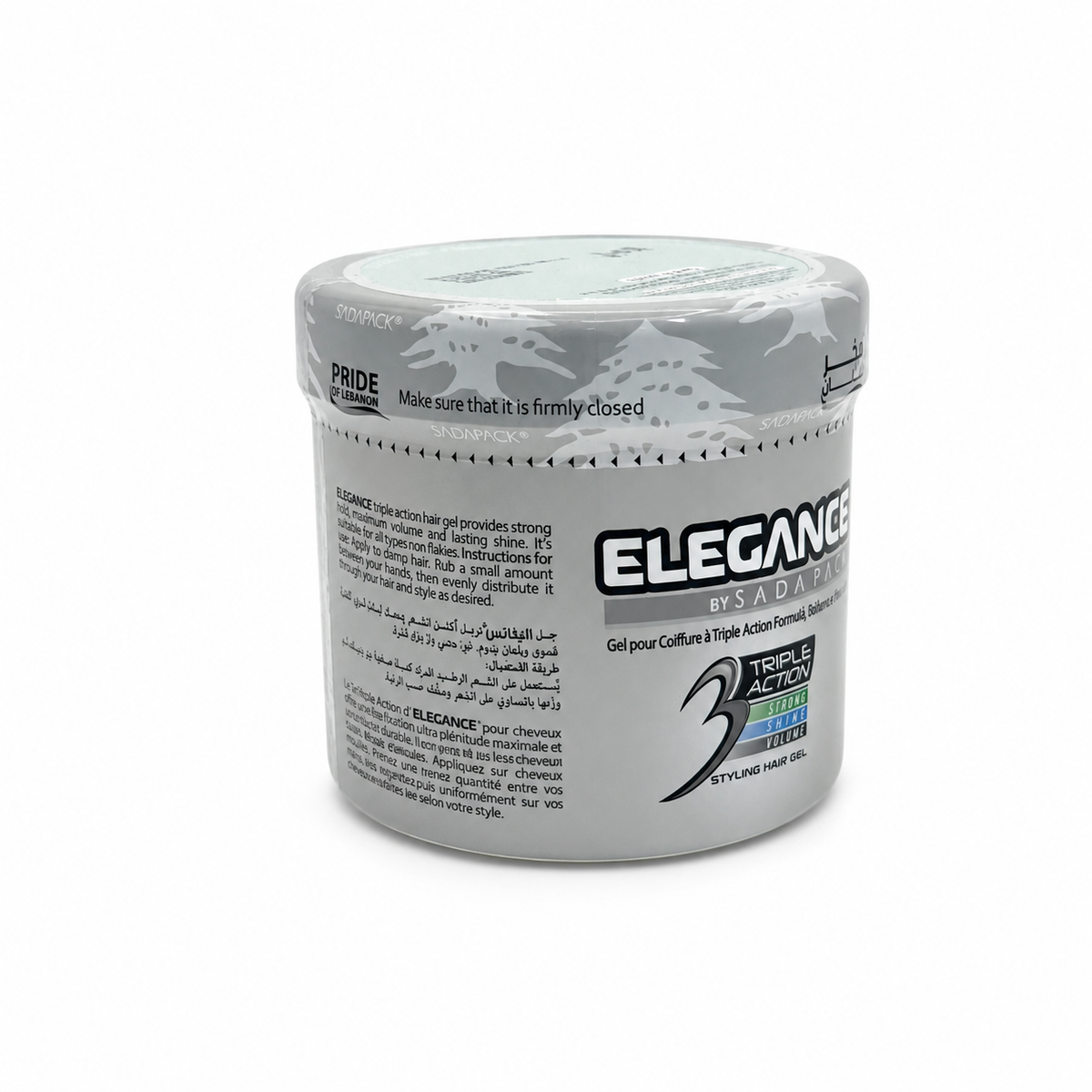 Elegance Triple Action Hair Gel Silver 500ml - جل إليجانس ثلاثي المفعول لتصفيف الشعر باللون الفضي ٥٠٠ مل