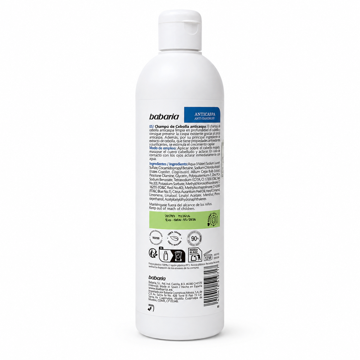 Babaria Cebolla Anti-Dandruff Shampoo 380ml - شامبو باباريا بالبصل المضاد للقشرة ٣٨٠ مل
