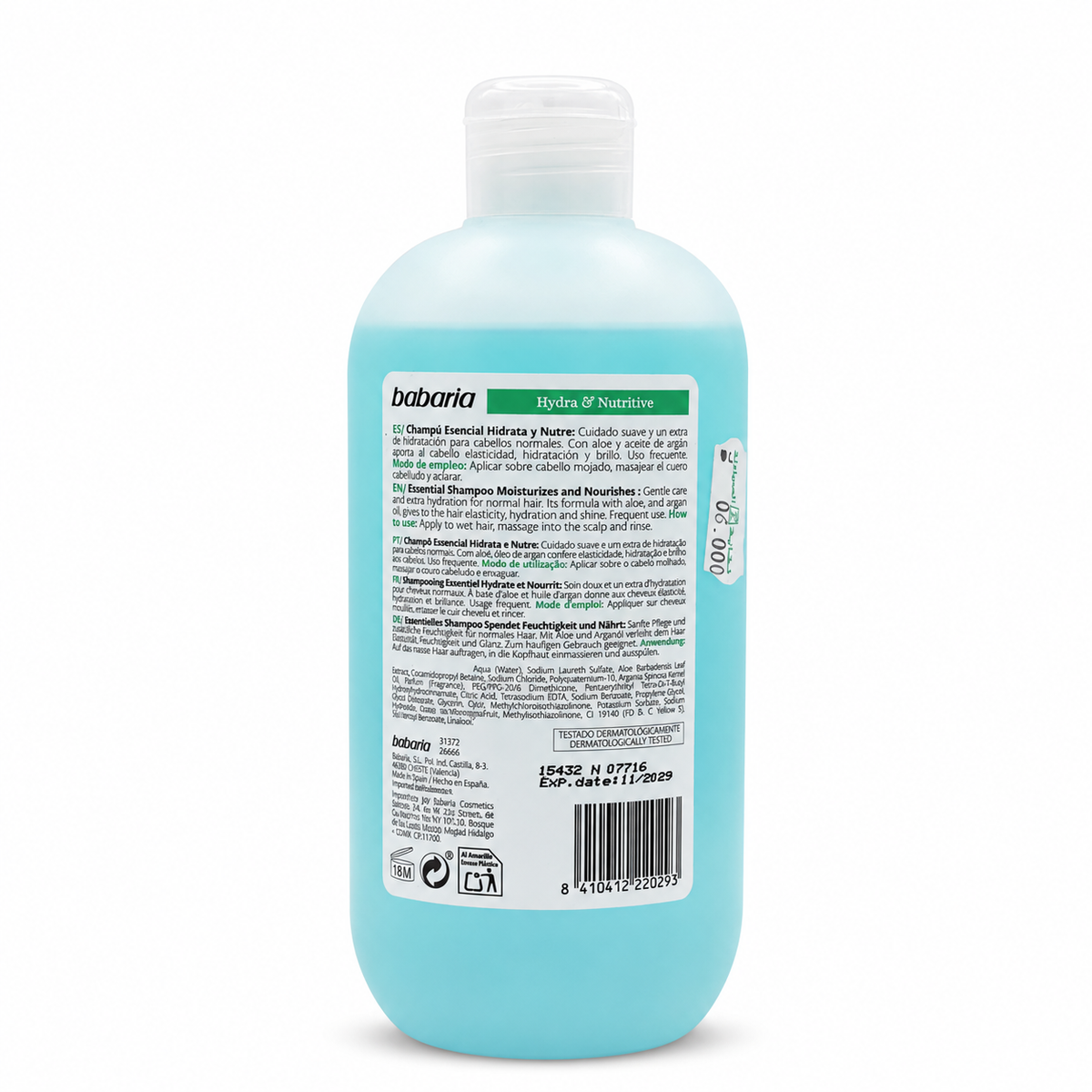 Babaria Hydra and Nutritive Shampoo 500ml - شامبو باباريا المرطب والمغذي ٥٠٠ مل