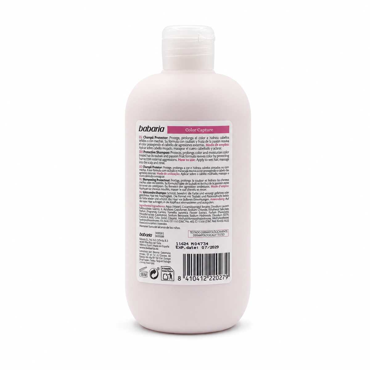 Babaria Color Capture Shampoo 500ml  شامبو باباريا لحماية لون الشعر المصبوغ ٥٠٠ مل