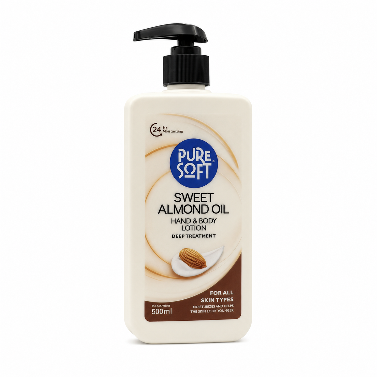 Pure Soft Sweet Almond Oil Hand and Body Lotion 500ml - لوشن بيور سوفت لليدين والجسم بزيت اللوز الحلو ٥٠٠ مل