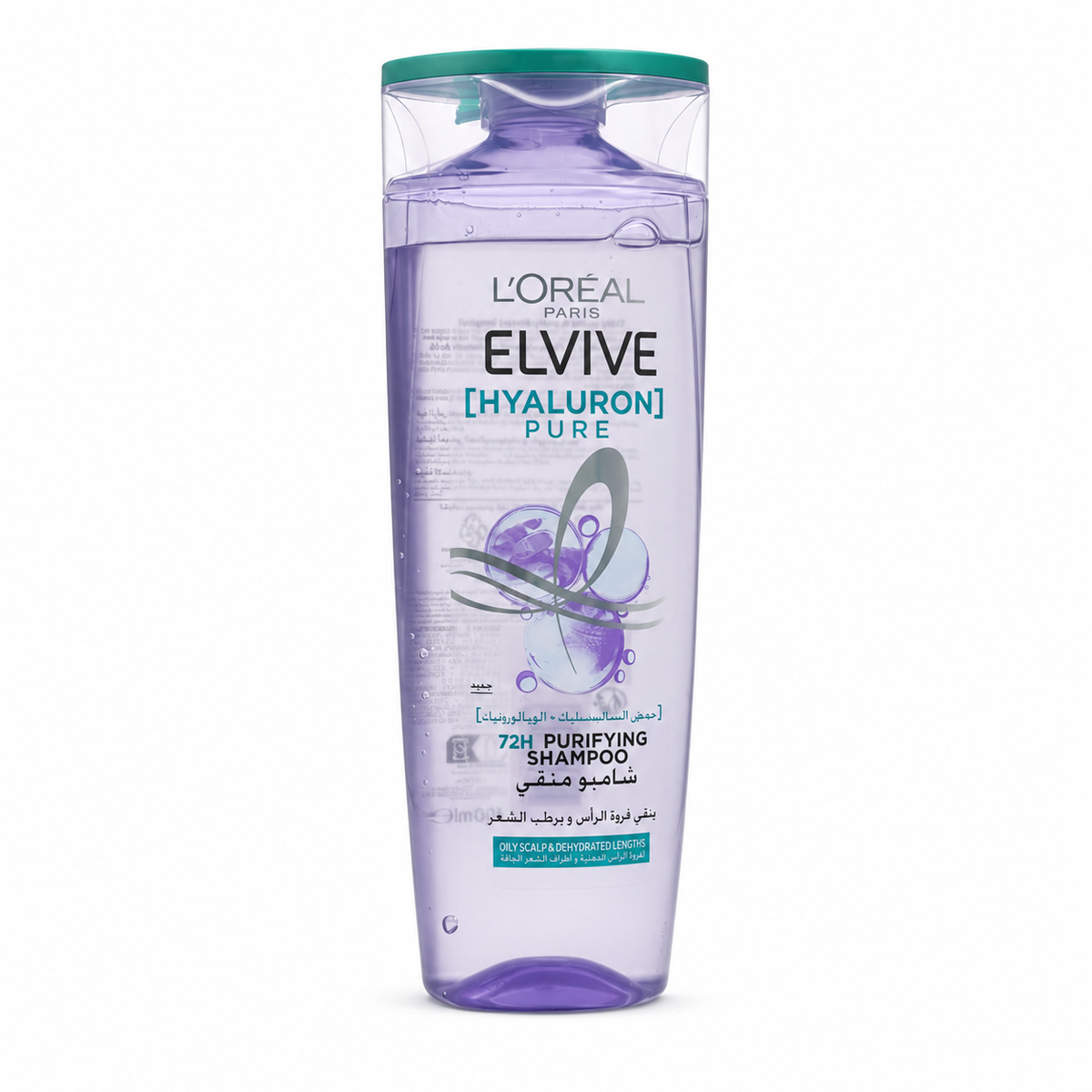 L'Oréal Paris Elvive Hyaluron + Pure 72H Purifying Shampoo 400 ml - شامبو لوريال باريس إلفيف هيالورون وبيور المنقي لمدة ٧٢ ساعة ٤٠٠ مل