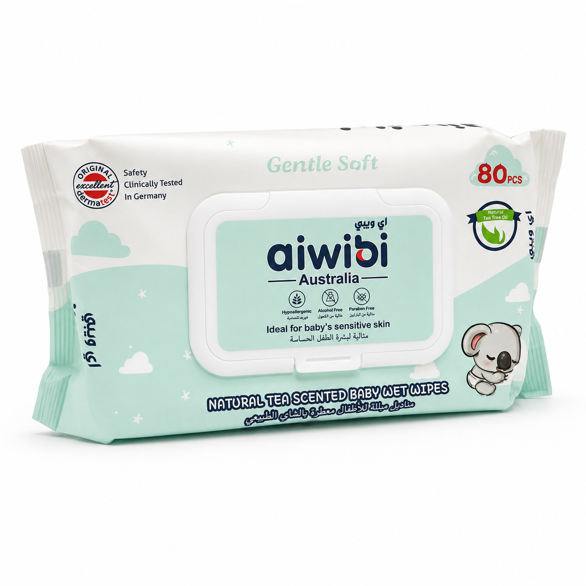 AIWIBI Australia Pure Origin Baby Wipes 80 Pieces - مناديل أطفال أيويبي أستراليا بيور أوريجن ٨٠ منديلًا