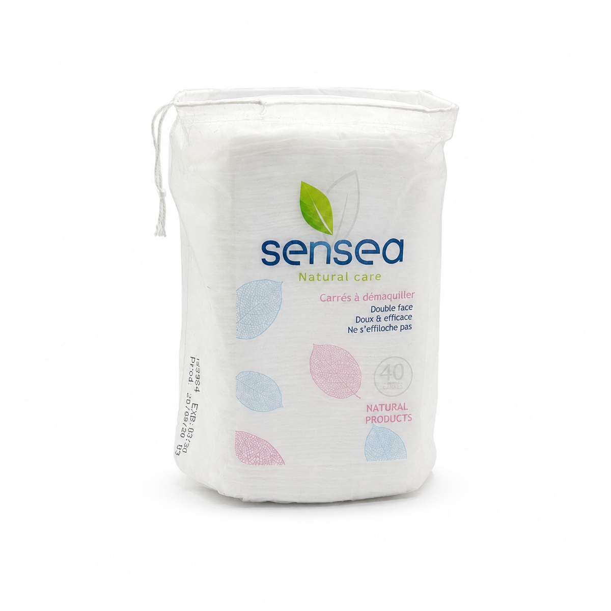 Sensea Natural Cotton Squares 40 Pieces- قطع سينسيا القطنية الطبيعية المربعة ٤٠ قطعة
