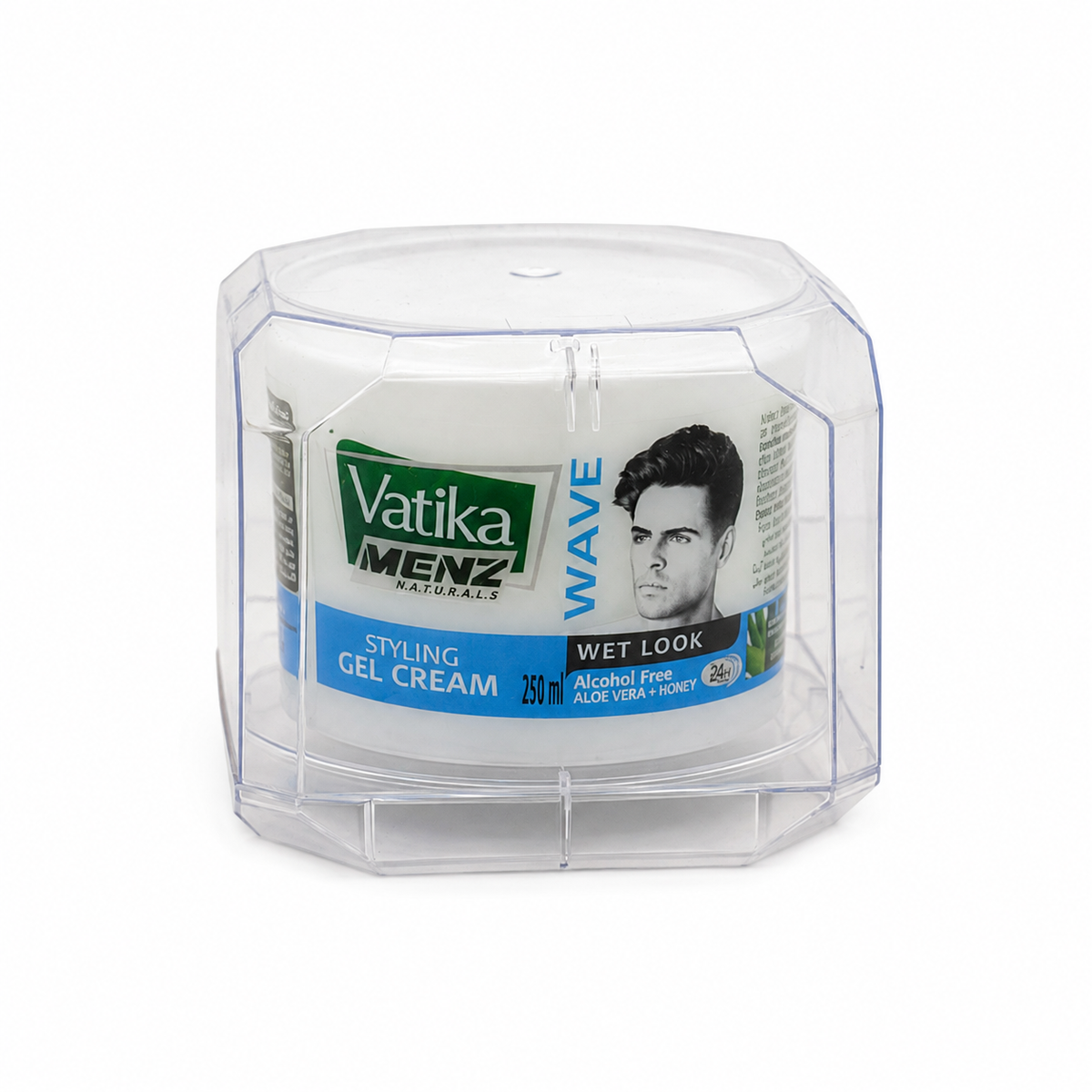 Vatika Menz Wet Look Styling Gel Cream Aloe Vera and Honey 250 ml -فاتيكا مينز جل كريم لتصفيف الشعر بالمظهر المبلل مع الألوفيرا والعسل ٢٥٠ مل