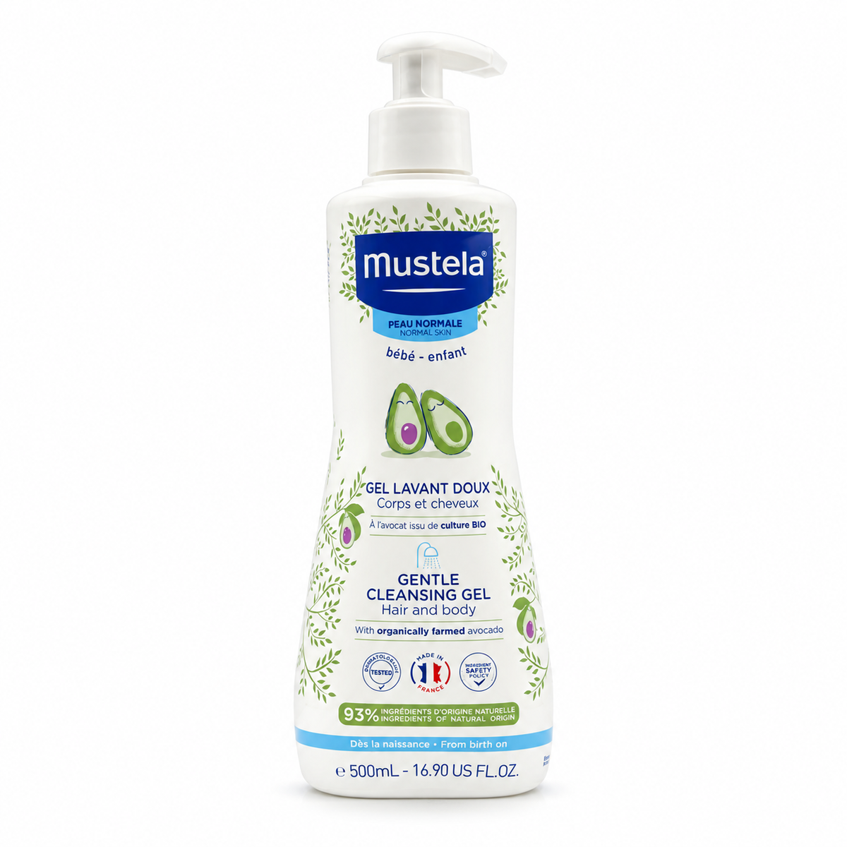 Mustela Gentle Cleansing Gel Hair & Body 500ml - موستيلا جل التنظيف اللطيف للشعر والجسم ٥٠٠ مل