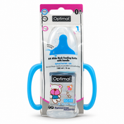 Optimal Wide Neck Feeding Bottle with Handle 0–6 Months 180 ml - أوبتيمال رضاعة واسعة العنق بمقبض من الولادة حتى ٦ أشهر  ١٨٠ مل