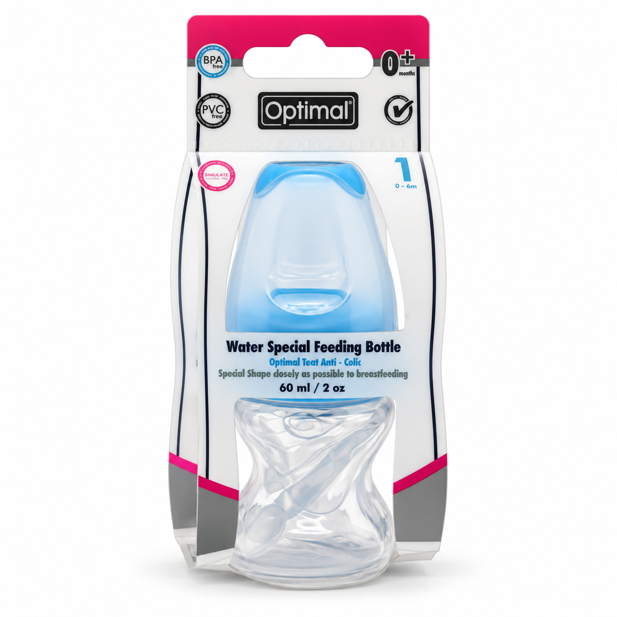 Optimal Water Special Feeding Bottle 60 ml - أوبتيمال ووتر سبيشال رضاعة ٦٠ مل