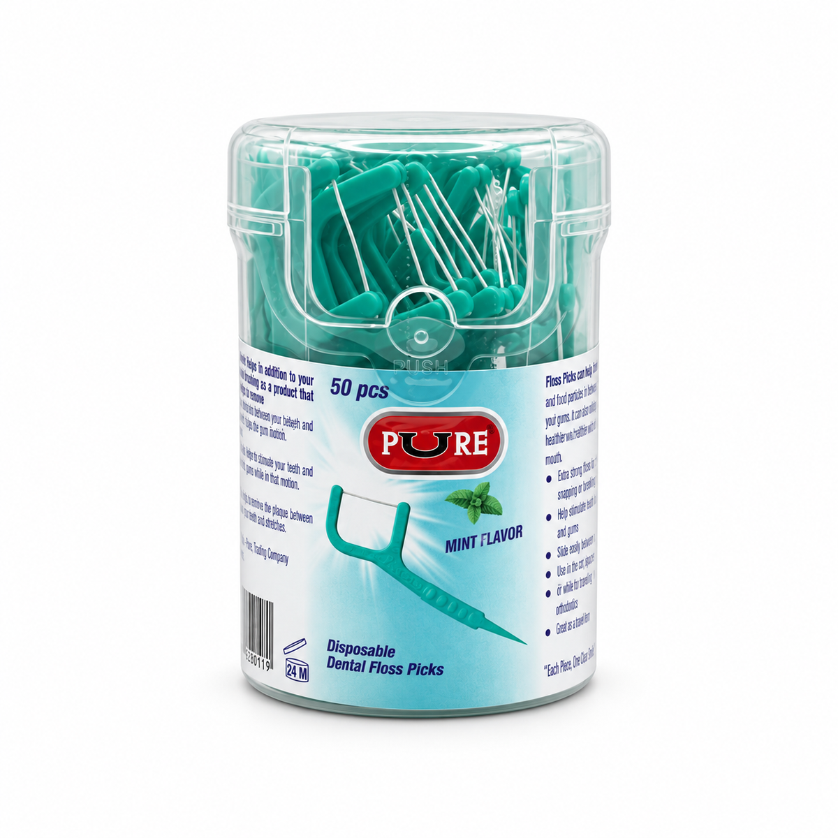 Disposable Dental Floss Picks Mint Flavor 50 PCS - أعواد خيط أسنان بنكهة النعناع للاستخدام مرة واحدة  ٥٠ قطعة