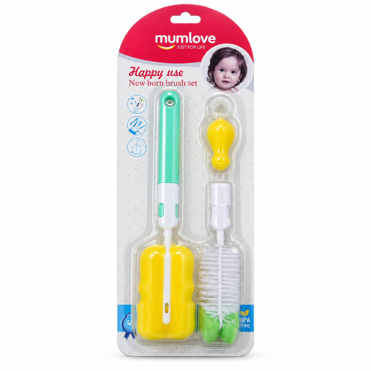 Mumlove Multi-Function Bottle Brush Set - مام لوف طقم فرش تنظيف الرضاعات متعدد الاستخدامات