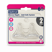 Optimal Anti-Colic Silicone Nipple 6–18 Months - أوبتيمال حلمة رضاعة سيليكون مضادة للمغص من ٦ إلى ١٨ شهرًا