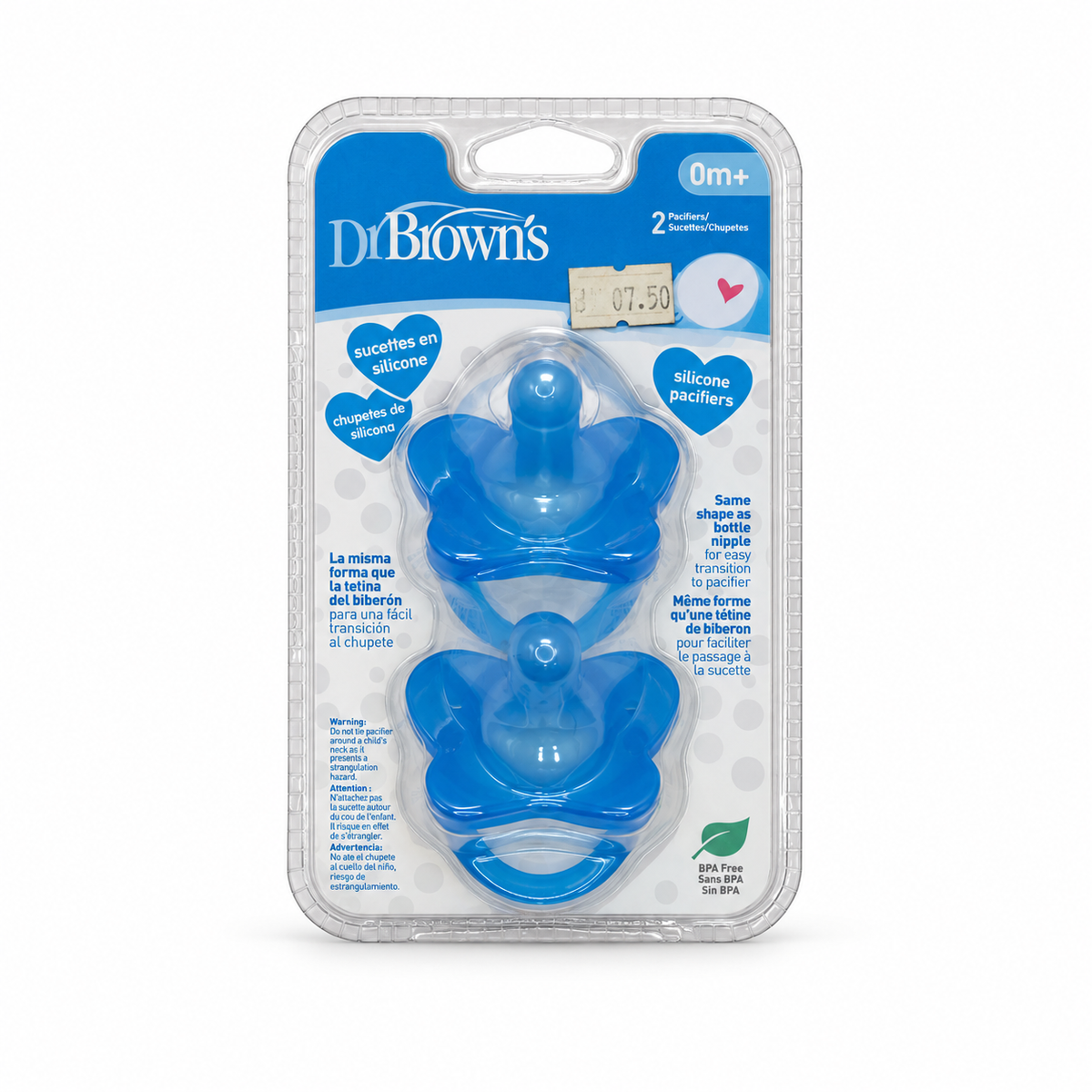 Dr. Brown’s Silicone Pacifiers 0m+ - دكتور براونز لهايات سيليكون منذ الولادة