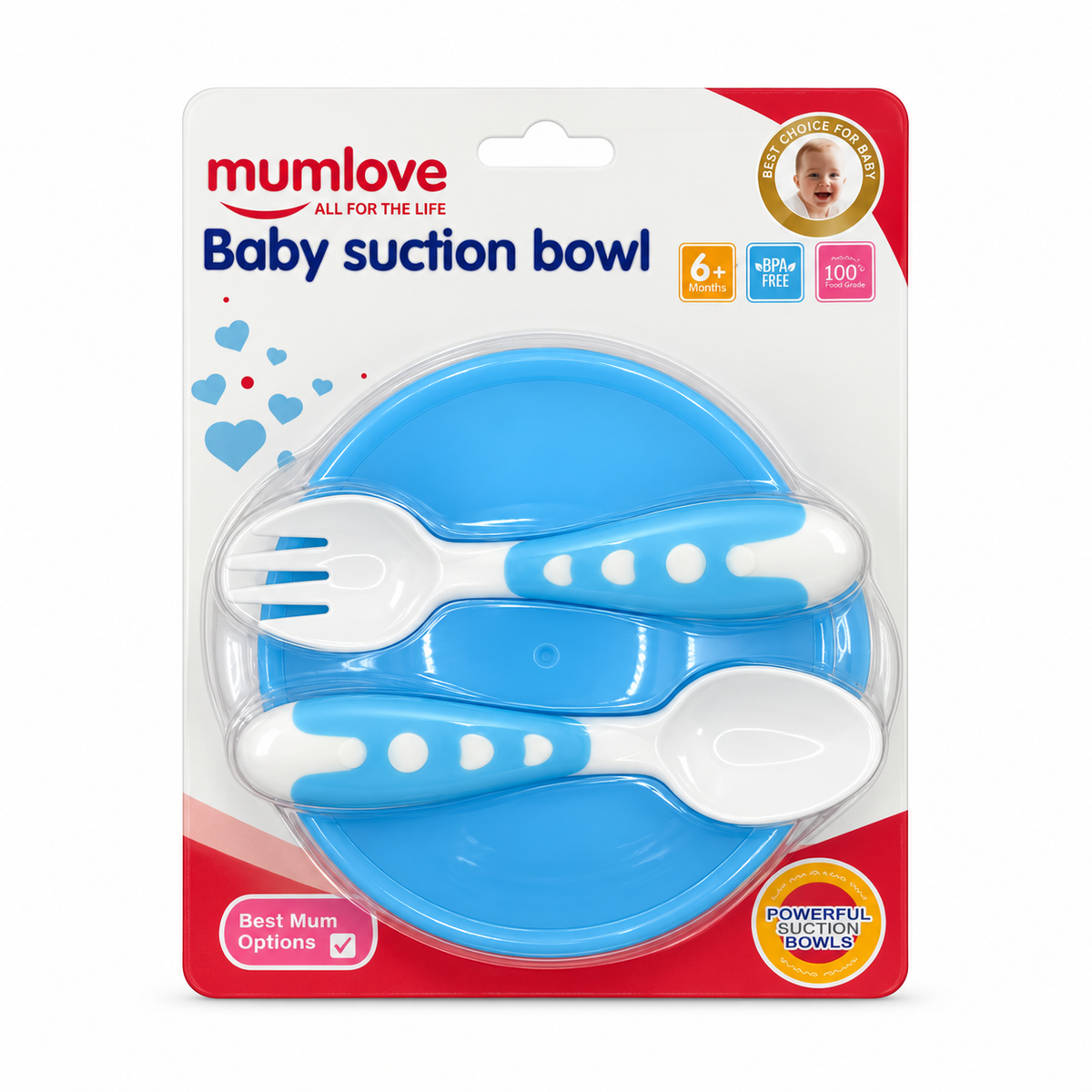 Mumlove Baby Suction Bowl - مام لوف وعاء طعام للأطفال بقاعدة شفط