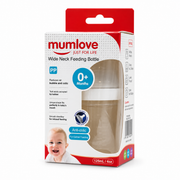 Mumlove Wide Neck Anti-Colic Feeding Bottle 0+ Months 125 ml - مام لوف رضاعة واسعة العنق مضادة للمغص منذ الولادة  ١٢٥ مل
