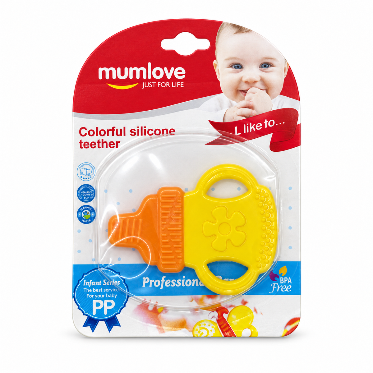 Mumlove Colorful Silicone Teether - مام لوف عضاضة سيليكون ملونة للأطفال