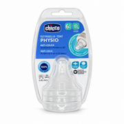 Chicco Physio Soft Sense Anti-Colic Teats Food Flow 6+ Months – 2 PCS - شيكو فيزيو حلمات رضاعة سيليكون سوفت سينس مضادة للمغص بتدفق للأطعمة الكثيفة من عمر ٦ أشهر – قطعتان