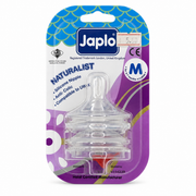 Japlo Naturalist Anti-Colic Silicone Nipple Size M 4–7 Months - جابلو ناتشوراليست حلمة رضاعة سيليكون مضادة للمغص مقاس (M) من ٤ إلى ٧ أشهر