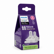 Philips Avent Natural Response Fast Flow Teats Pack of 2 - فيليبس أفنت ناتشورال ريسبونس حلمات رضاعة بتدفق سريع عبوة من قطعتين