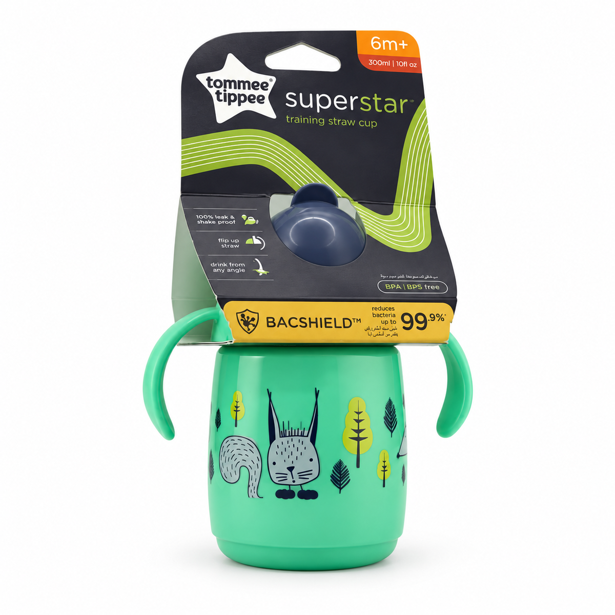 Tommee Tippee Superstar Training Straw Cup 6+ Months 300 ml - تومي تيبي سوبرستار كوب تدريب بالمصاصة من عمر ٦ أشهر ٣٠٠ مل