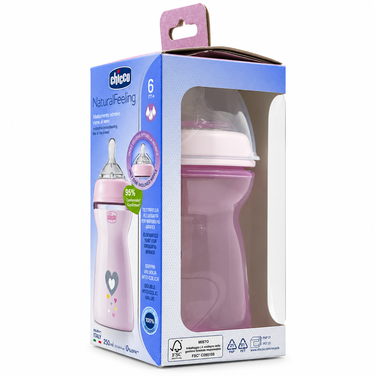 Chicco NaturalFeeling Feeding Bottle 330 ml - شيكو ناتشورال فيلينج رضاعة أطفال ٣٣٠ مل