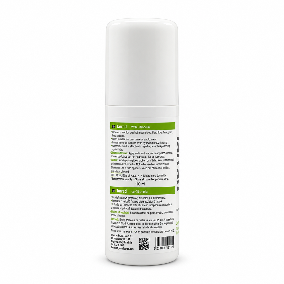 Tarrad Personal Insect Repellent Spray 100 ml - طراد بخاخ طارد للحشرات بخلاصة السترونيلا ١٠٠ مل