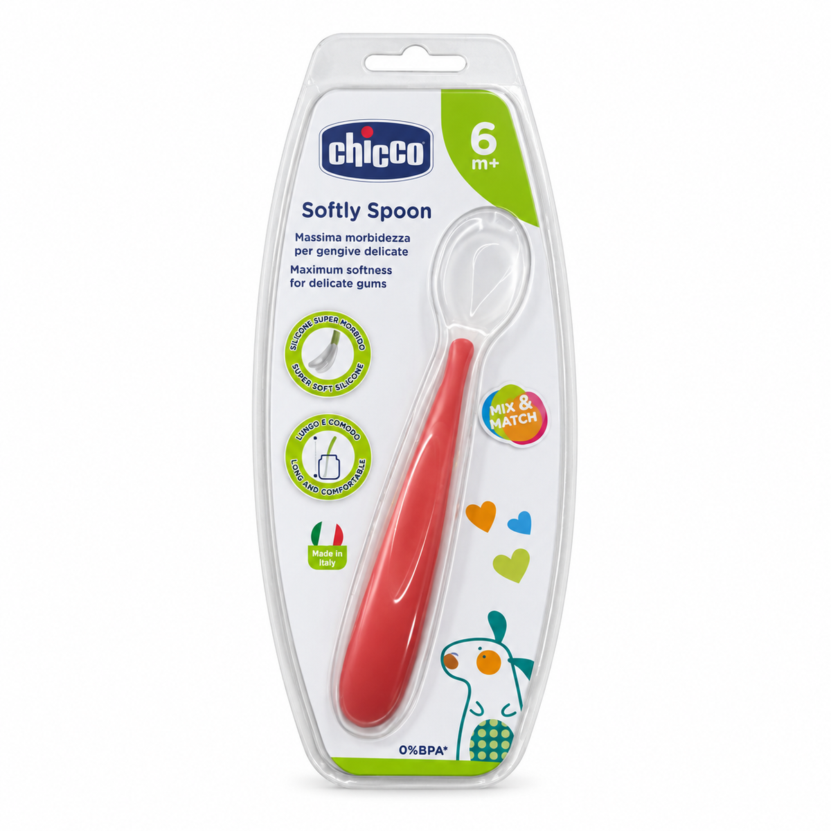 Chicco Softly Silicone Spoon - شيكو سوفتلي ملعقة سيليكون للأطفال