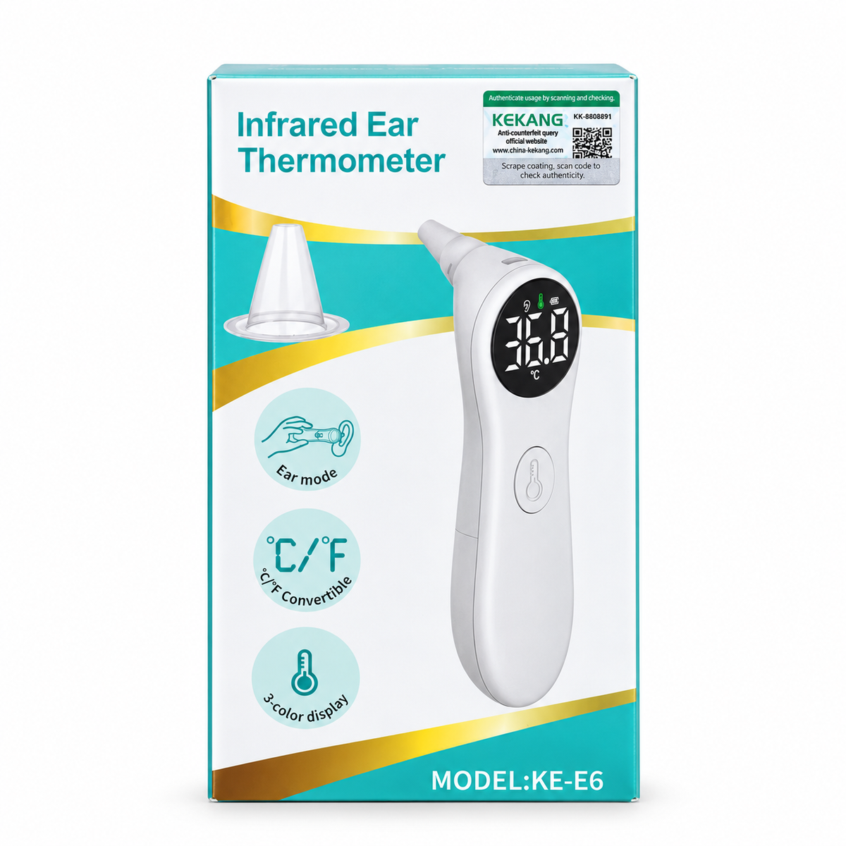 Kekang Infrared Ear Thermometer KE-E6 - كيكانج ميزان حرارة الأذن بالأشعة تحت الحمراء