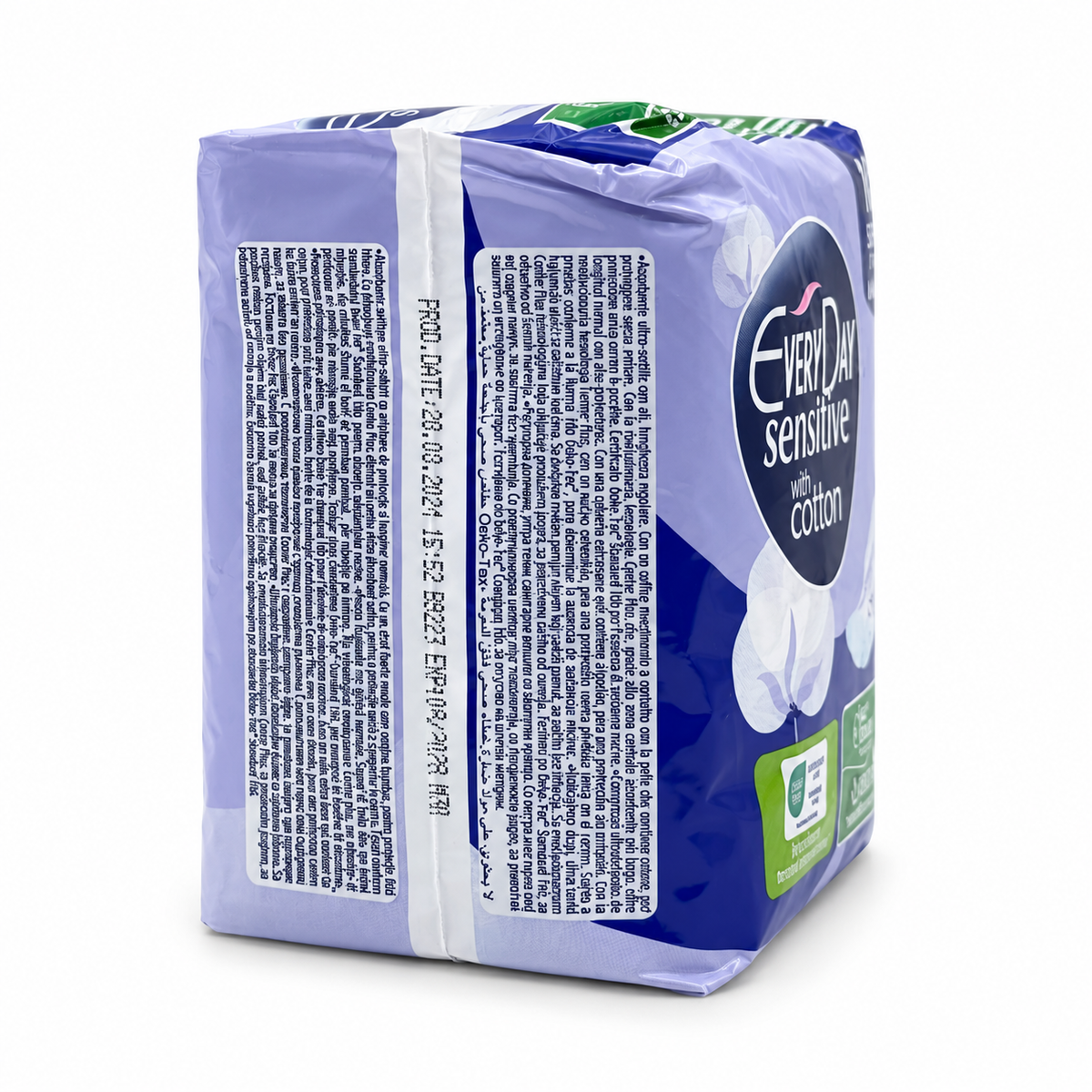 EveryDay Sensitive With Cotton Super Ultra Plus Sanitary Pads 10 Pieces - إفري داي سينسيتيف سوبر ألترا بلس فوط صحية بالأجنحة ١٠ فوط