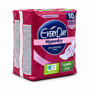 EveryDay Hyperdry Maxi Night Ultra Plus Sanitary Pads 10 Pieces - إفري داي هايبر دراي ماكسي نايت ألترا بلس فوط صحية ليلية بالأجنحة ١٠ فوط