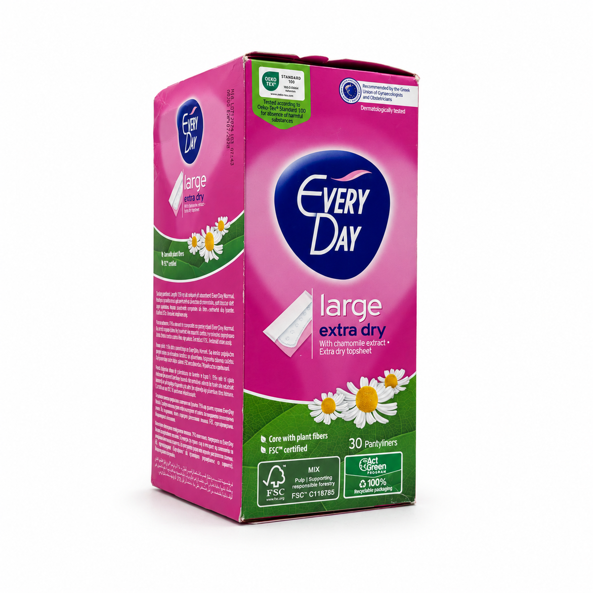 EveryDay Large Extra Dry Pantyliners 30 Pieces - إفري داي لارج إكسترا دراي فوط يومية كبيرة ٣٠ فوطة