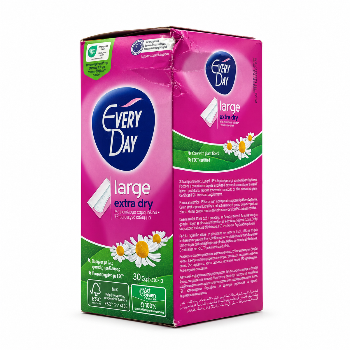 EveryDay Large Extra Dry Pantyliners 30 Pieces - إفري داي لارج إكسترا دراي فوط يومية كبيرة ٣٠ فوطة