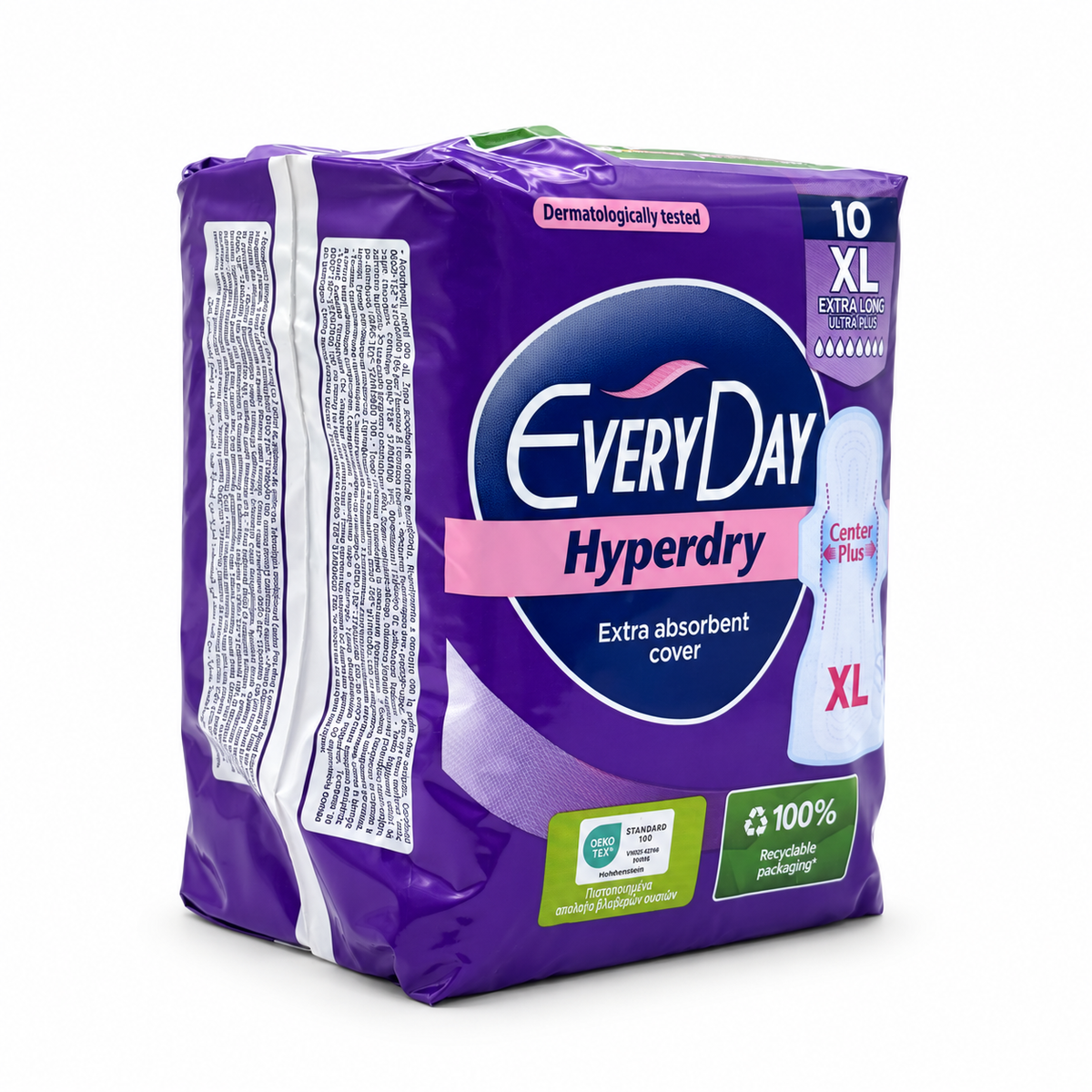EveryDay Hyperdry XL Extra Long Ultra Plus Sanitary Pads 10 Pieces - إفري داي هايبر دراي إكس إل إكسترا لونغ ألترا بلس فوط صحية طويلة جدًا ١٠ فوط
