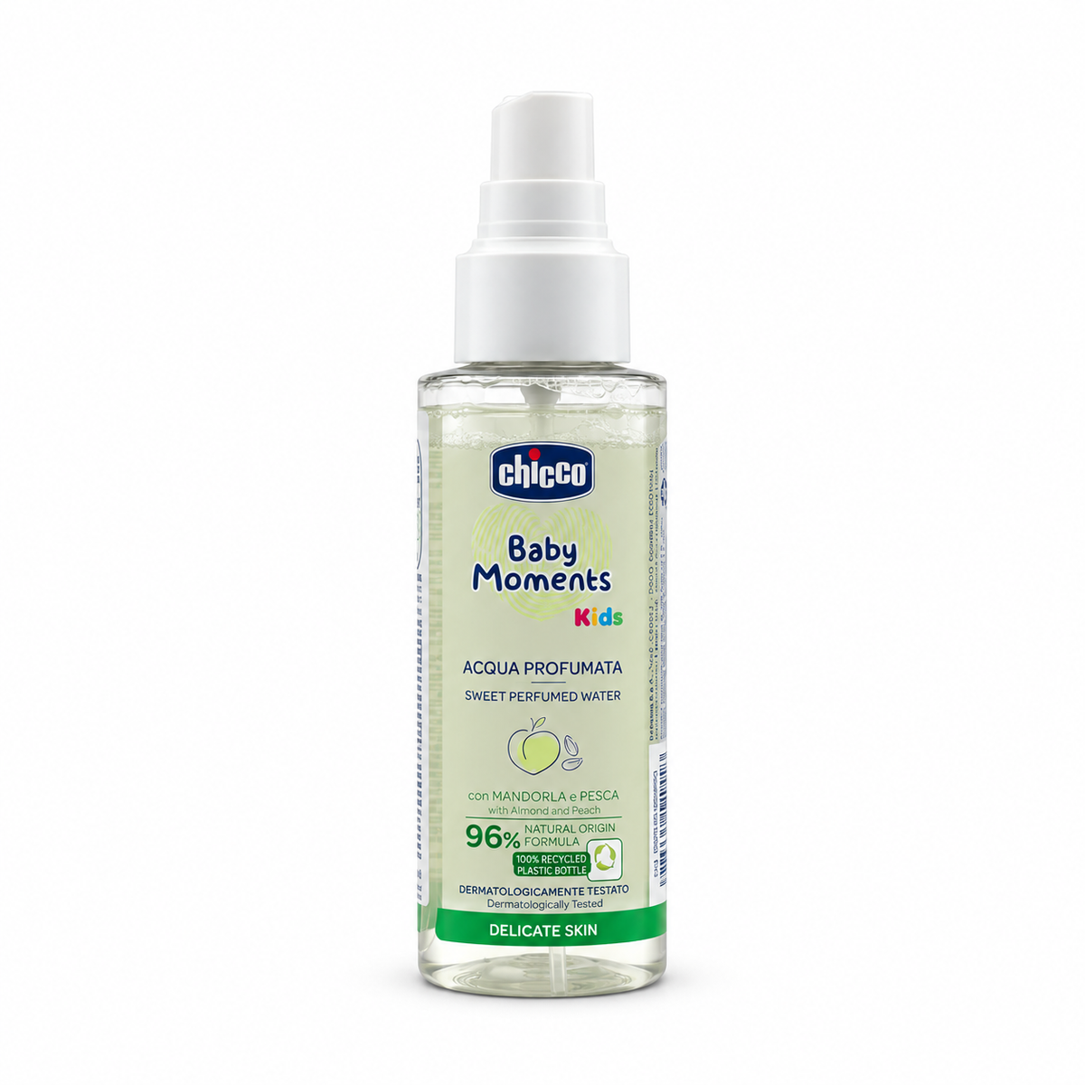 Chicco Baby Moments Kids Sweet Perfumed Water With Almond and Peach - شيكو بيبي مومنتس كيدز ماء معطر للأطفال برائحة اللوز والخوخ
