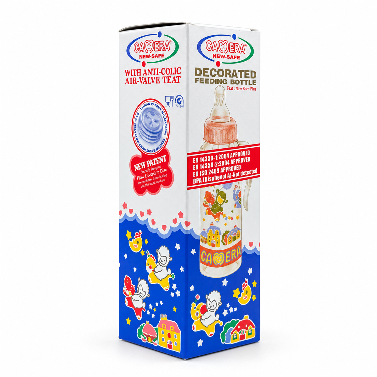 CAMERA New-Safe Decorated Feeding Bottle Newborn+ - كاميرا نيو سيف رضاعة أطفال مزخرفة منذ الولادة