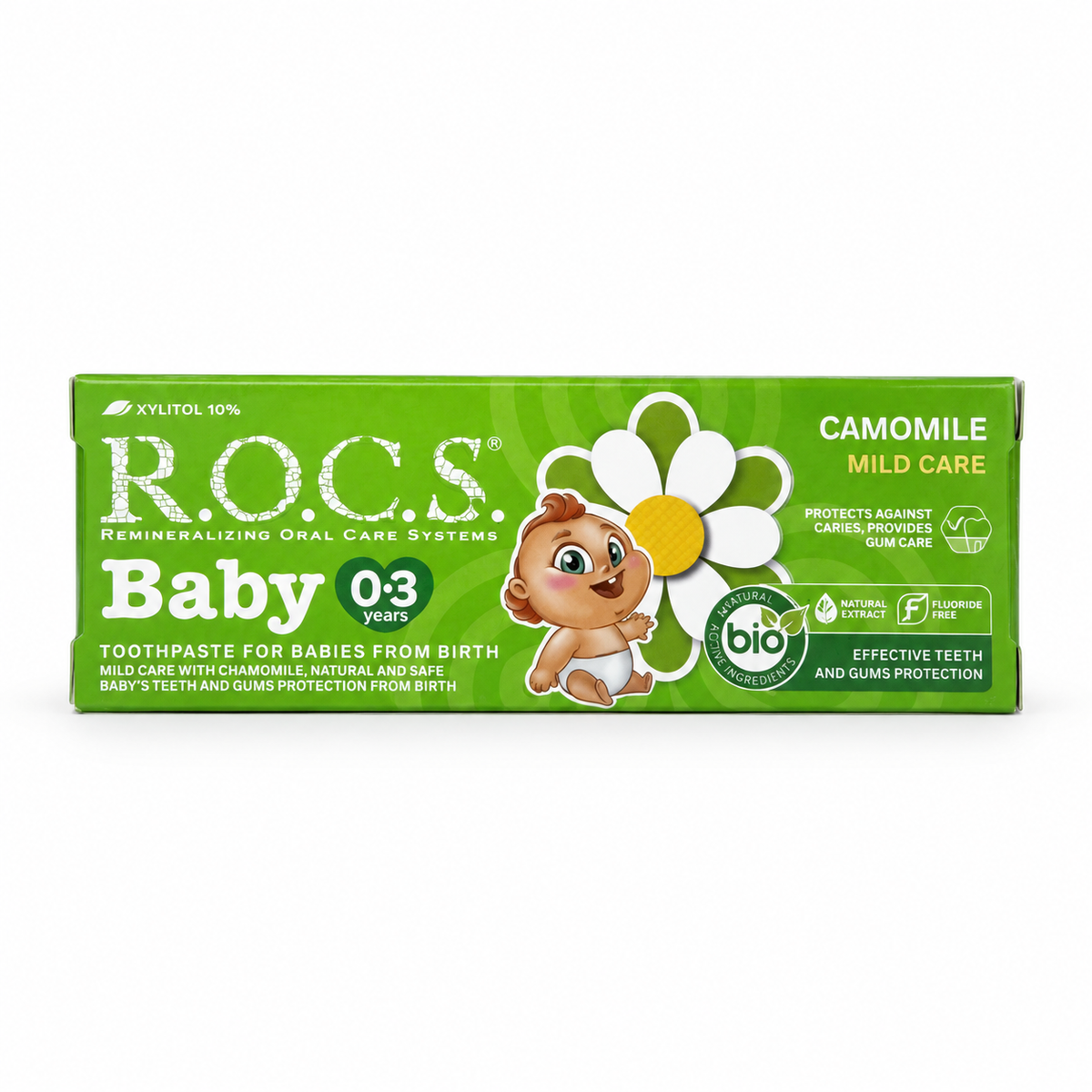 R.O.C.S. Baby Camomile Mild Care Toothpaste 0–3 Years 45 g - روكس بيبي كاموميل مايلد كير معجون أسنان بالبابونج من الولادة حتى ٣ سنوات ٤٥ غرام