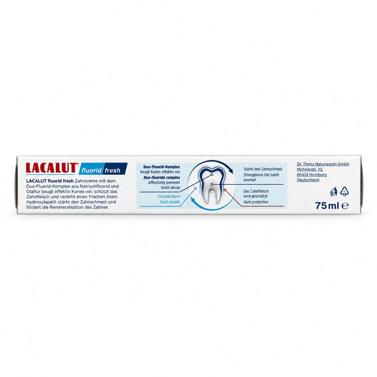 Lacalut Fluorid Fresh Toothpaste 75 ml - لاكالوت فلورايد فريش معجون أسنان ٧٥ مل