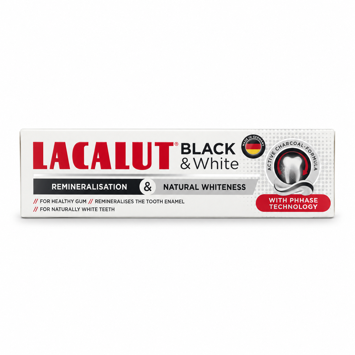 Lacalut Black & White Toothpaste 75 ml- لاكالوت بلاك آند وايت معجون أسنان ٧٥ مل