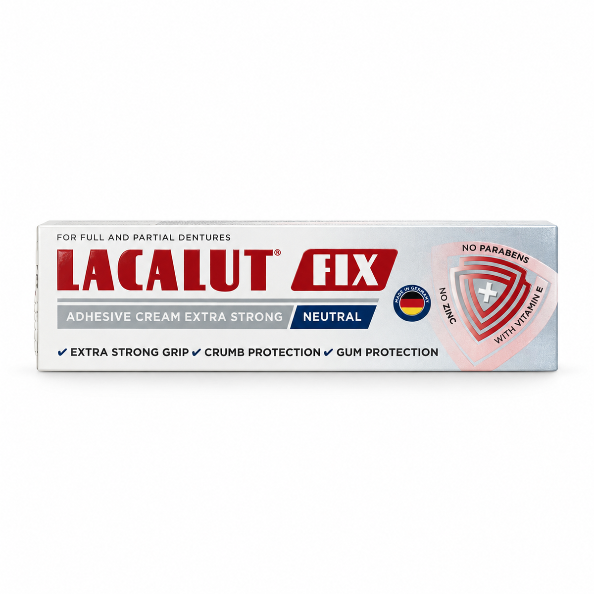 Lacalut Fix Extra Strong Adhesive Cream Neutral 40 g -لاكالوت فيكس كريم تثبيت أطقم الأسنان بقوة إضافية بطعم محايد ٤٠ غرام