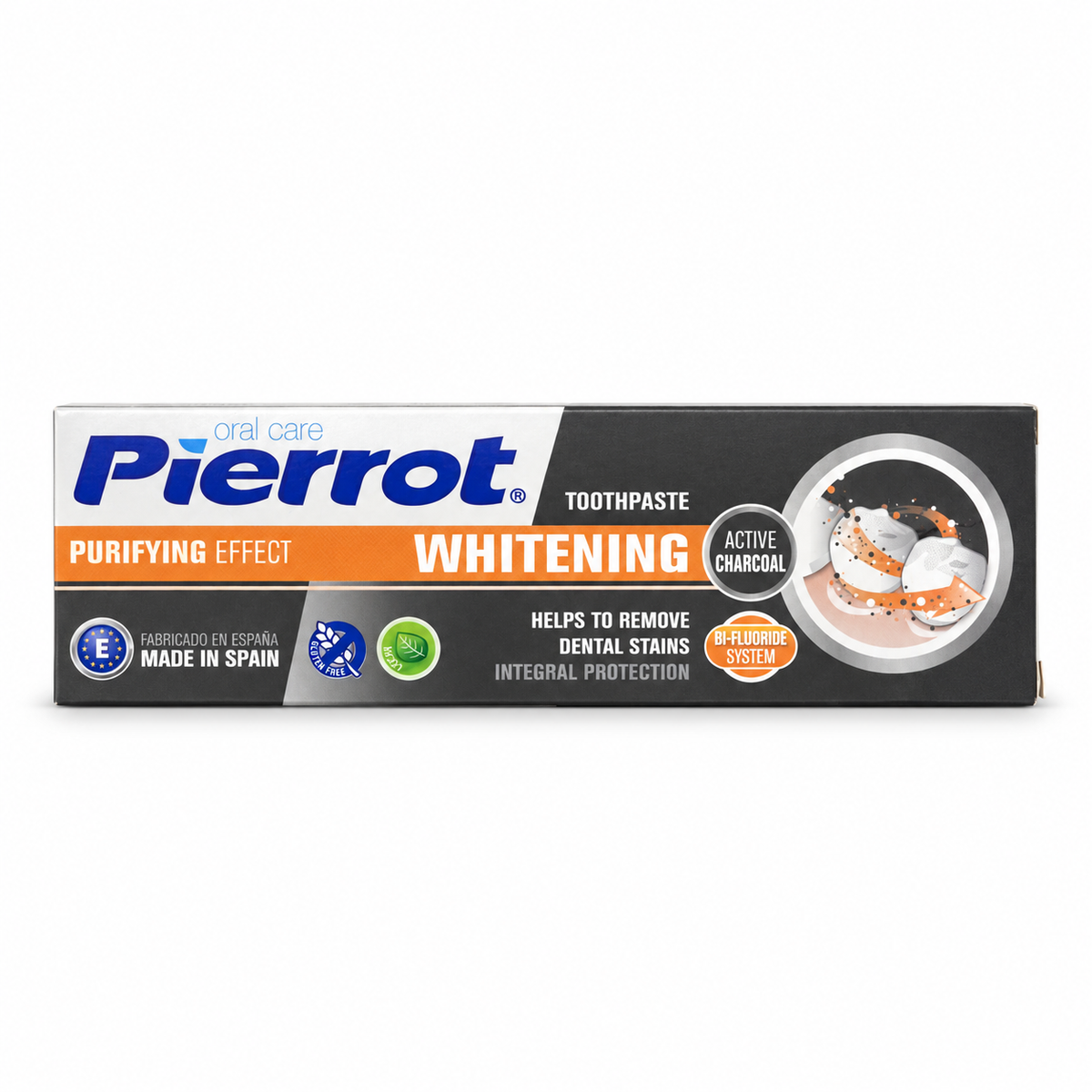 Pierrot Active Charcoal Whitening Toothpaste 75 ml - بيروت معجون أسنان مبيض بالفحم النشط ٧٥ مل