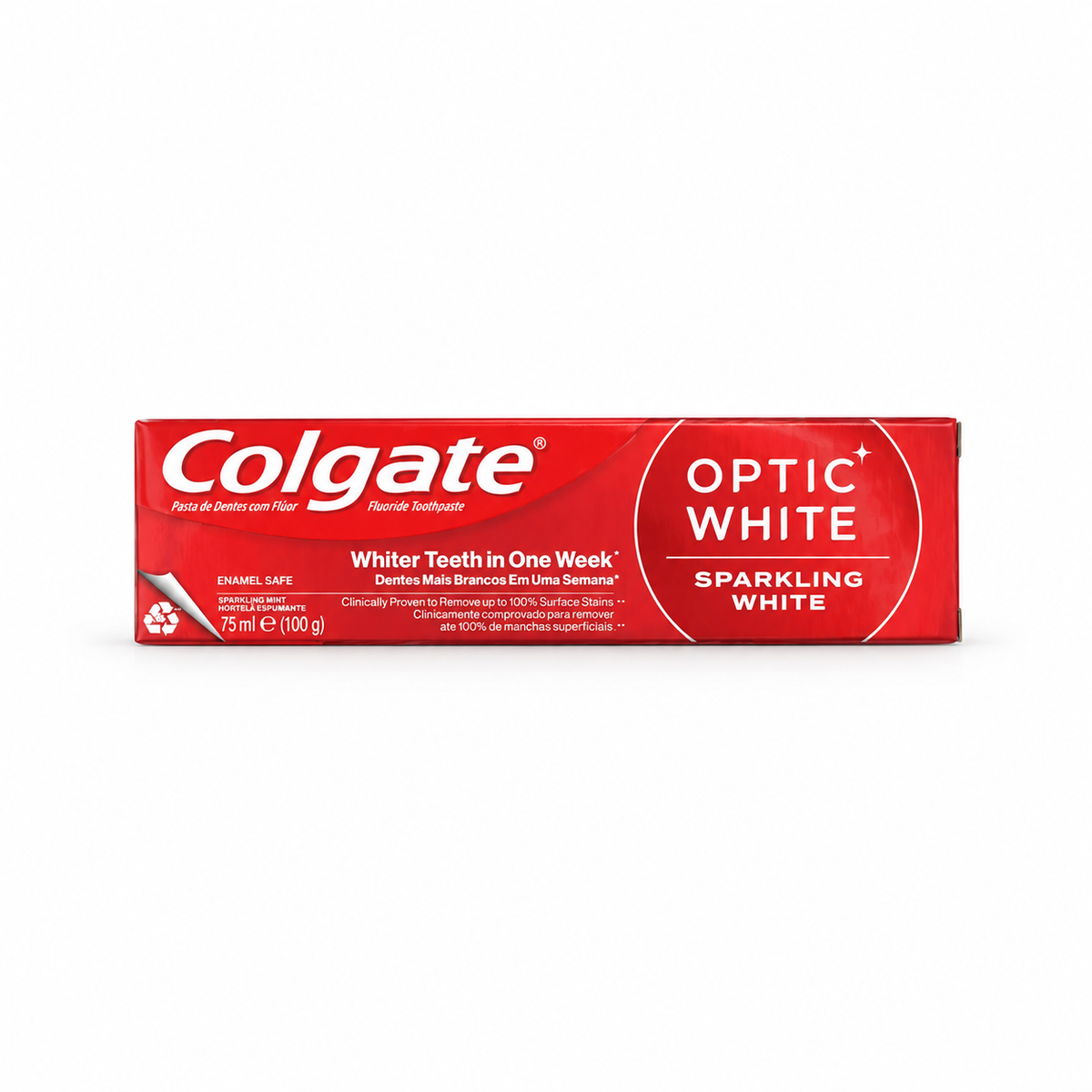 Colgate Optic White Sparkling White Toothpaste 75 ml- كولجيت أوبتيك وايت سباركلينج وايت معجون أسنان لبياض ناصع ٧٥ مل