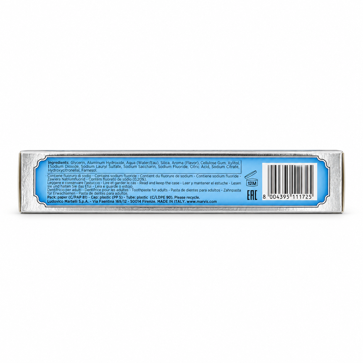 Marvis Aquatic Mint Toothpaste 85 ml -مارفيس أكواتيك مينت معجون أسنان بالنعناع ٨٥ مل