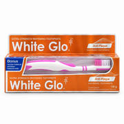 White Glo Extra Strength Anti-Plaque Whitening Toothpaste 100 ml with Toothbrush  - وايت جلو معجون أسنان للتبييض بقوة إضافية ومقاومة البلاك ١٠٠ مل مع فرشاة أسنان
