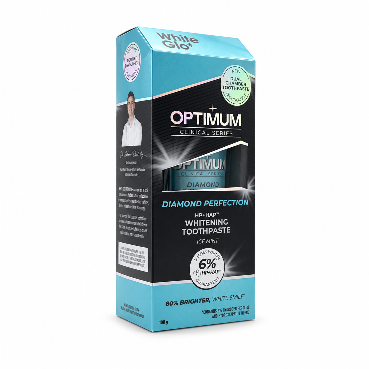 White Glo Optimum Diamond Perfection Whitening Toothpaste 100 g  - وايت جلو أوبتيموم دايموند بيرفكشن معجون أسنان للتبييض ١٠٠ غرام