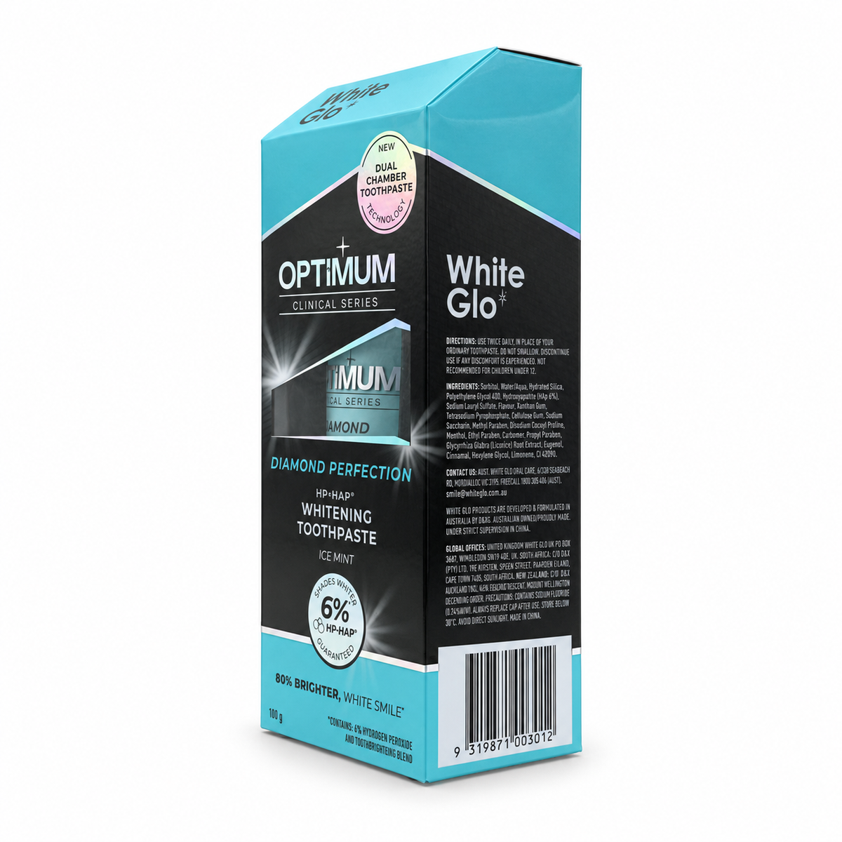 White Glo Optimum Diamond Perfection Whitening Toothpaste 100 g  - وايت جلو أوبتيموم دايموند بيرفكشن معجون أسنان للتبييض ١٠٠ غرام