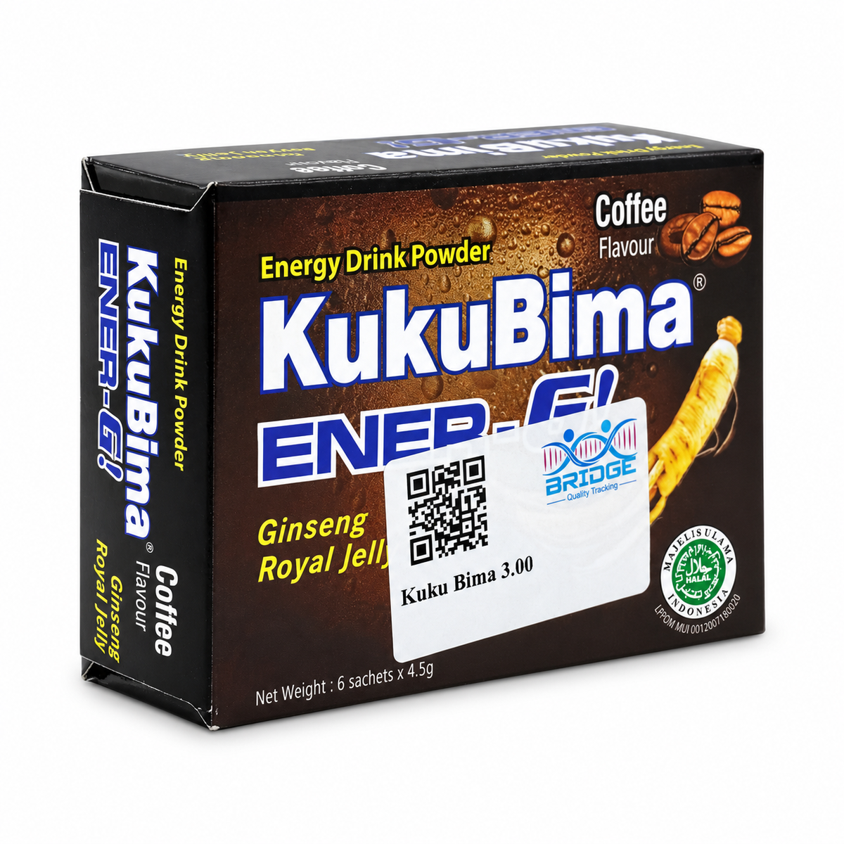 KukuBima Ener-G! Coffee Flavour Energy Drink Powder 6 Sachets × 4.5 g - كوكو بيما إنرجي مسحوق مشروب الطاقة بنكهة القهوة ٦ أكياس × ٤٫٥ غرام