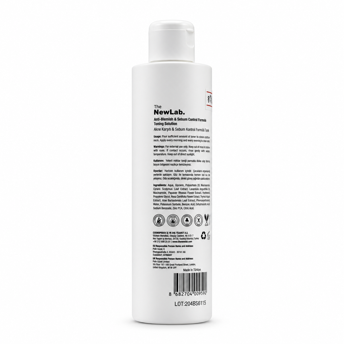 The NewLab Anti-Blemish & Sebum Control Toning Solution Salicylic Acid  200 ml- ذا نيولاب تونر مكافحة الشوائب والتحكم بالدهون بحمض الساليسيليك ٢٠٠ مل
