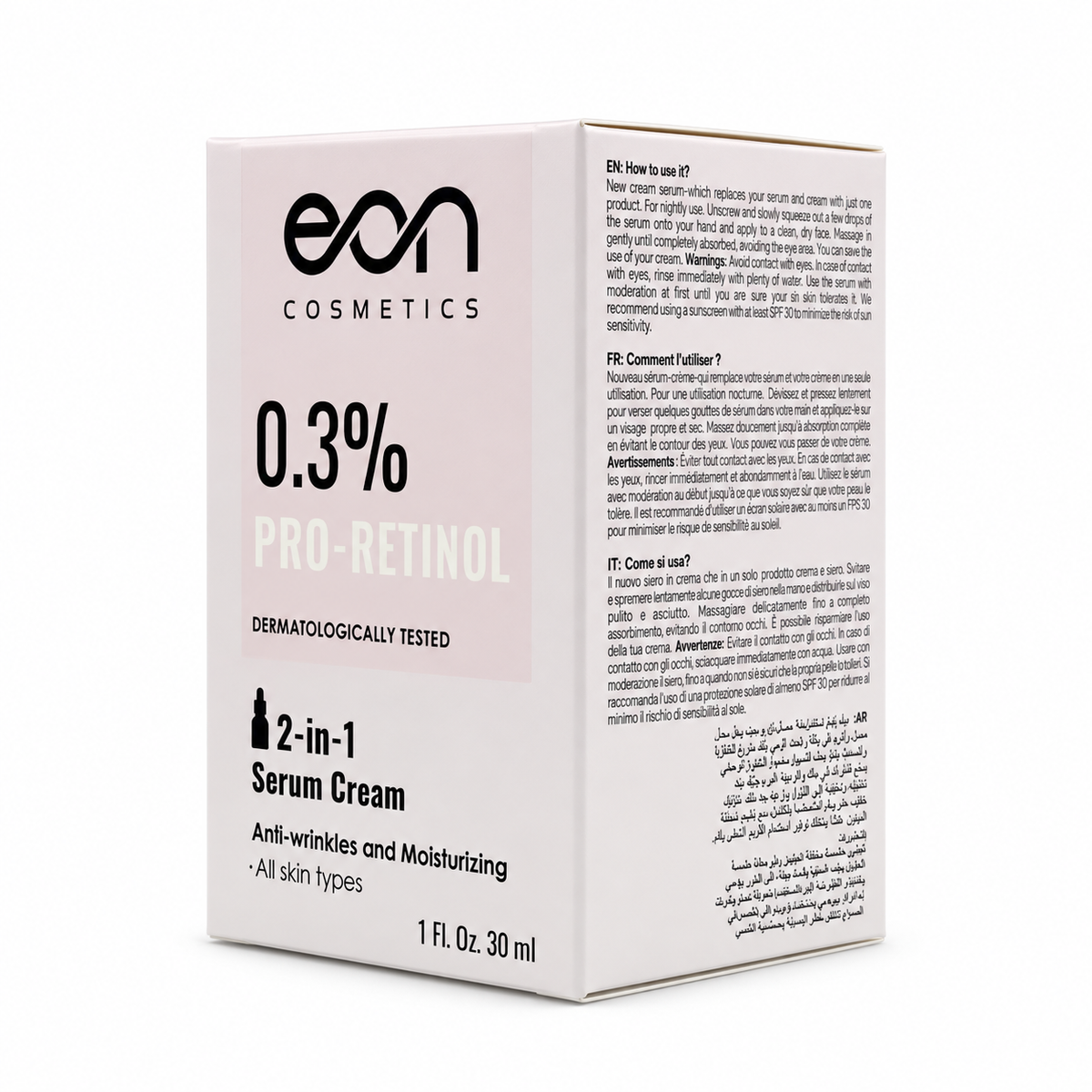EON 0.3% Pro-Retinol 2-in-1 Serum Cream 30 ml- إيون برو ريتينول ٠٫٣٪ سيروم وكريم اثنان في واحد ٣٠ مل