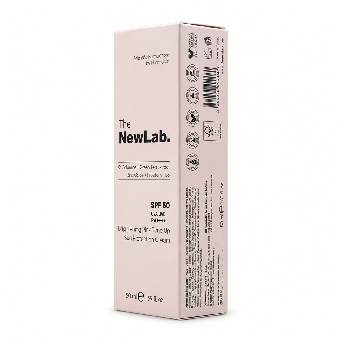 The NewLab Brightening Pink Tone Sun Protection Cream 50ml- ذا نيولاب كريم الحماية من الشمس الوردي لتفتيح مظهر البشرة ٥٠ مل