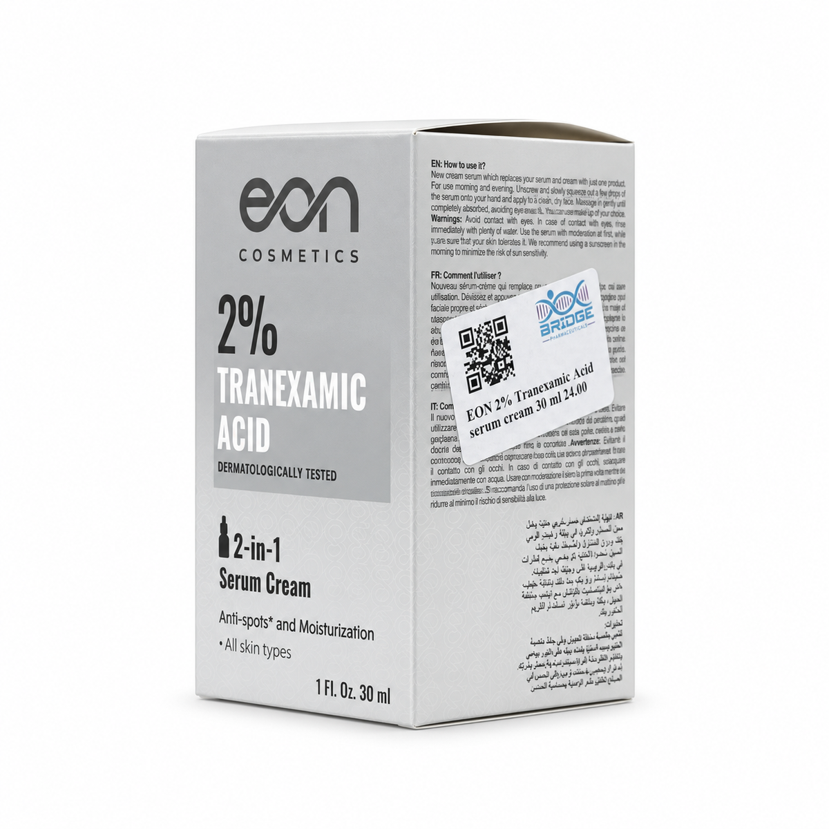 EON 2% Tranexamic Acid 2-in-1 Serum Cream 30 ml  -إيون سيروم كريم اثنان في واحد بحمض الترانيكساميك ٢٪ ٣٠ مل